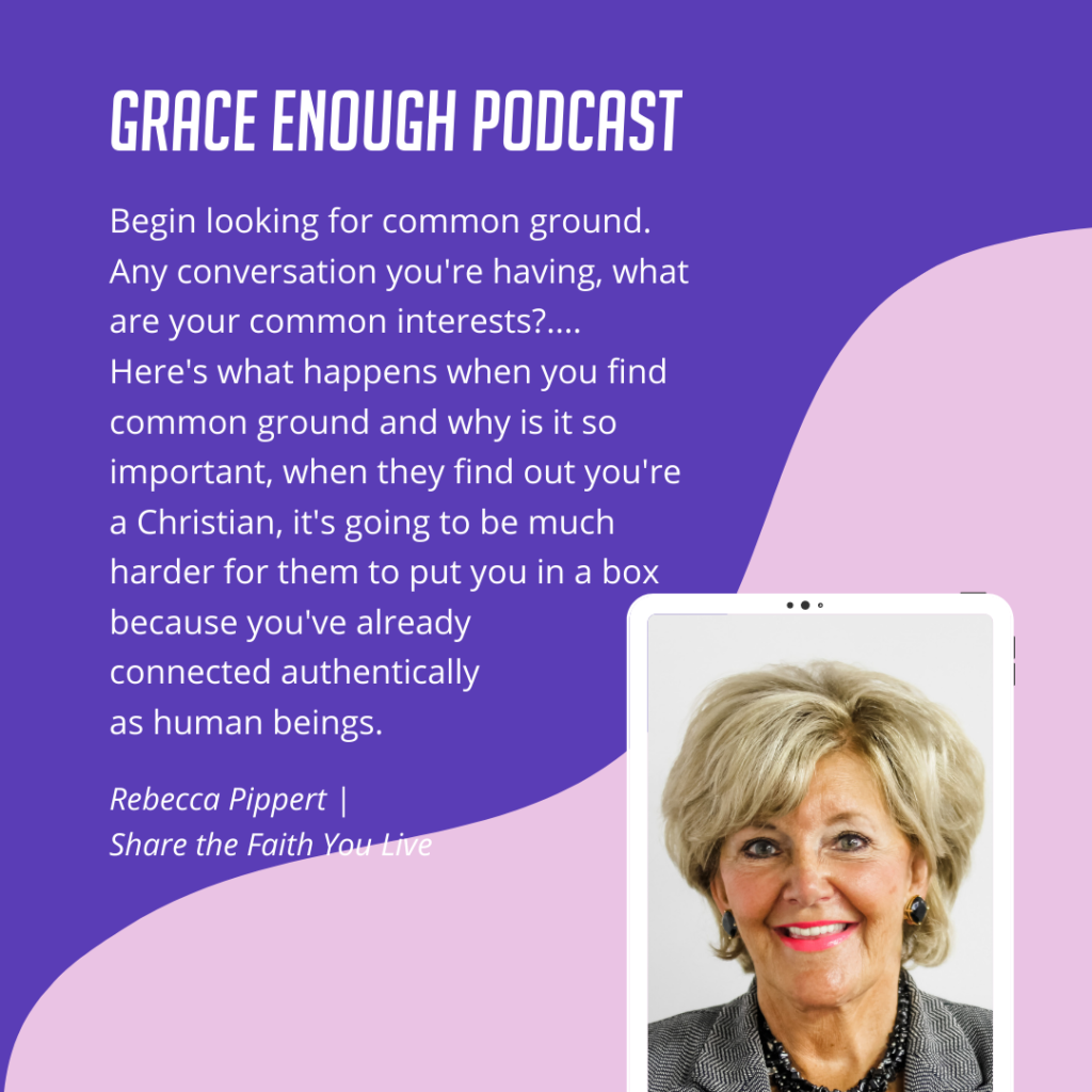 Begin looking for common ground. Any conversation you're having, what are your common interests?.... Here's what happens when you find common ground and why is it so important, when they find out you're a Christian, it's going to be much harder for them to put you in a box because you've already connected authentically as human beings.