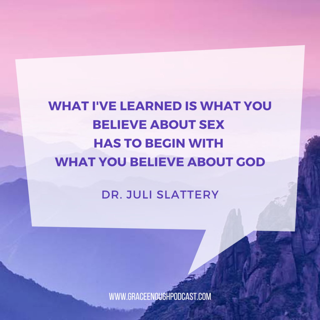 What I've learned is what you believe about sex has to begin with what you believe about God